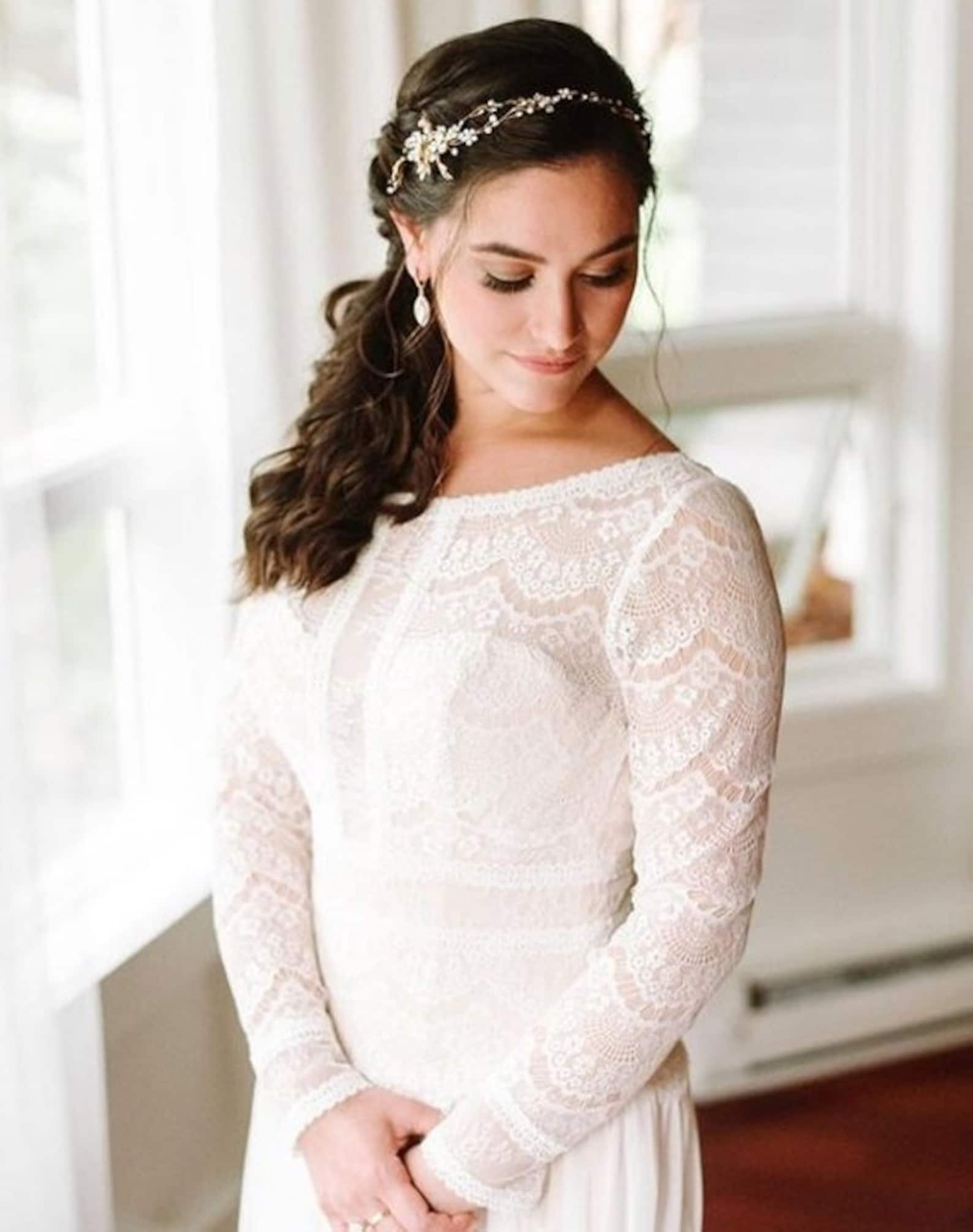 Crystal Crown Wedding Hair Crown Bridal Hair Vine Gold Tiara Etsy