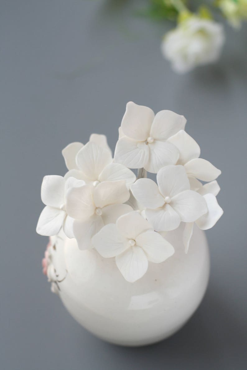 Hydrangea hair pin, Bridal hair pin, Wedding hair flower, Wedding hair pin, Bridal flower clip, Wedding flower clip Bridal hair accessories image 3