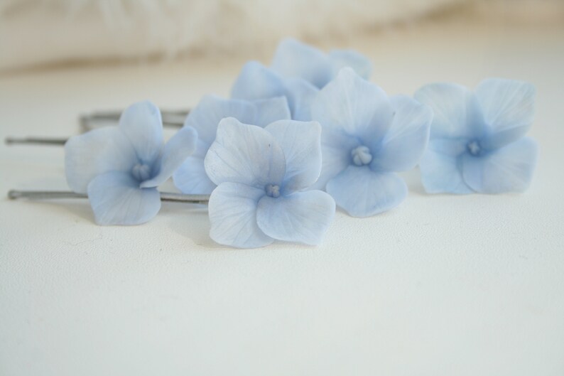 Blue Hydrangea Hair Pins Bridal Hair Pins Flower Wedding Hair Etsy