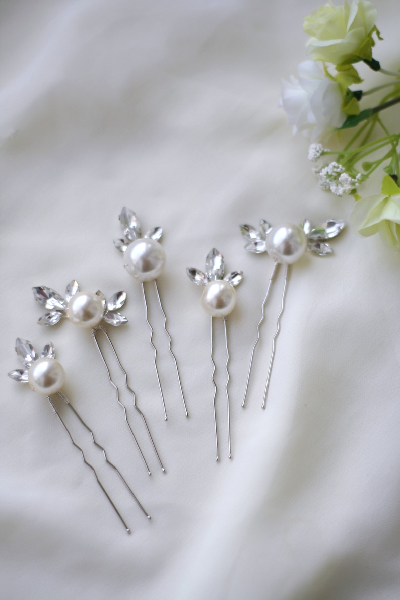 Set of 3 Crystal Hair Pins Bridal Hair Pins Crystal Wedding Etsy