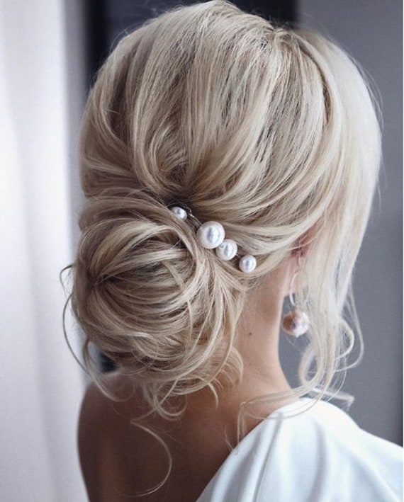 Large Pearl Hair Pins Pearl Wedding Hair Pins Pearl Bridal Hair Pins  Wedding Hair Accessories Bridal Hair Accessories 