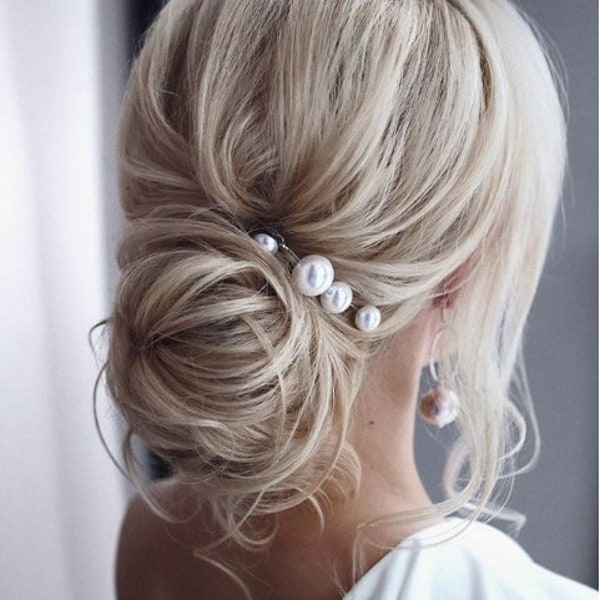 Large Pearl Hair Pins Pearl Wedding Hair Pins Pearl Bridal hair pins Wedding hair accessories Bridal hair accessories