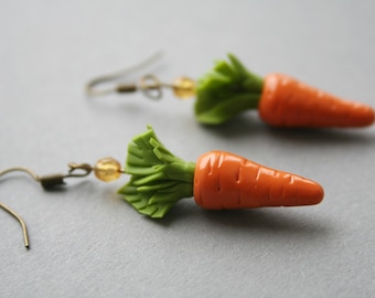 Realistic Carrot Earrings, Food Earrings, Easter Earrings, Polymer Clay Earrings, Vegetables Earrings, Carrot Jewelry, Easter Gift For Kids