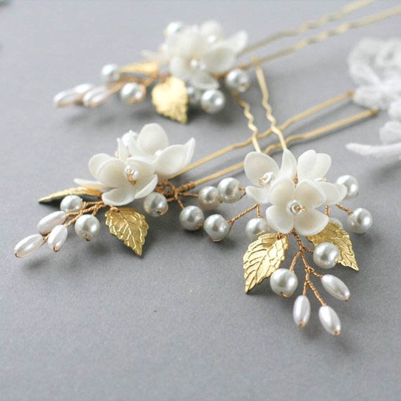 Silver Hair Pins Bridal Hair Pins Flower Wedding Hair Pins Etsy