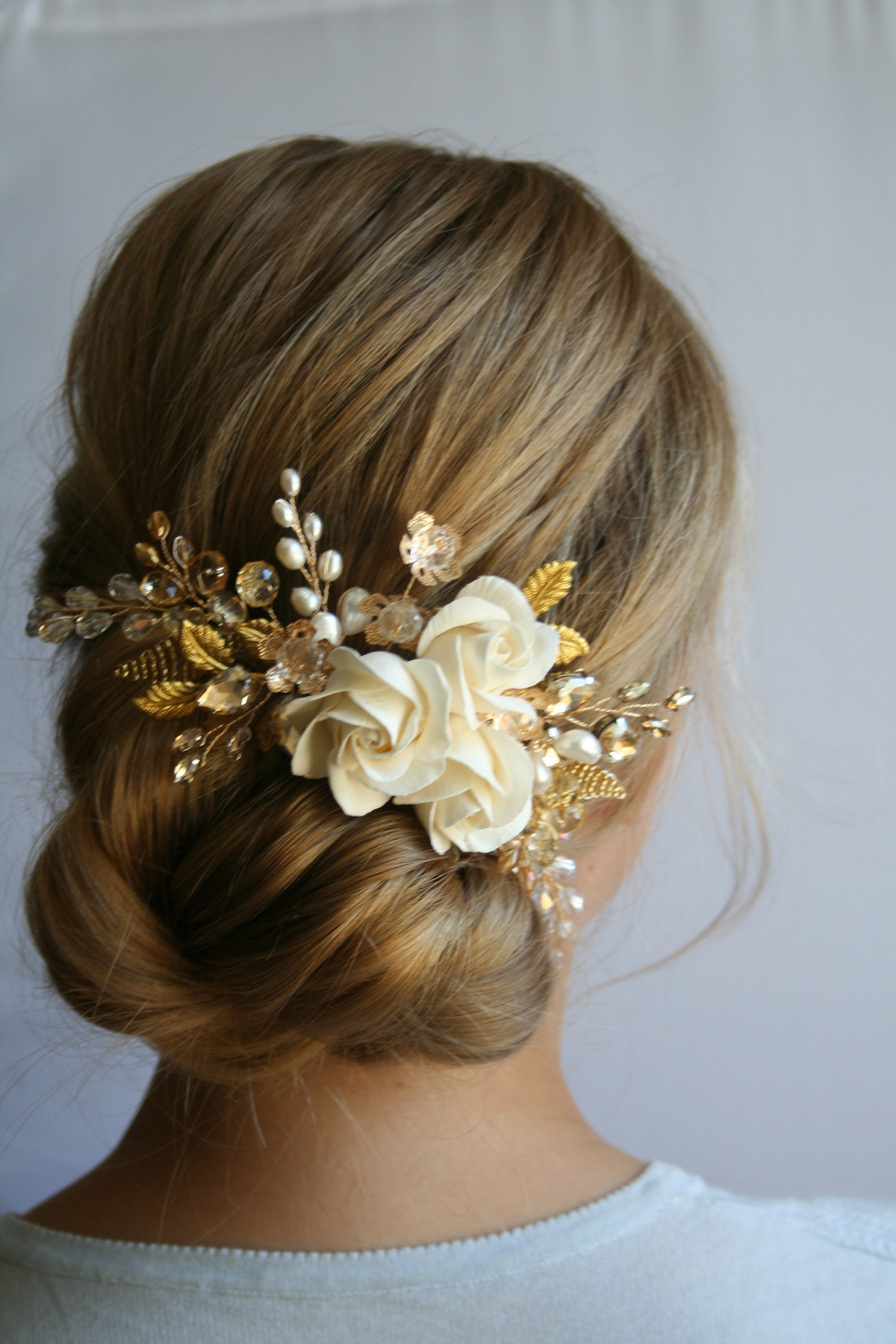 gold wedding hair accessories