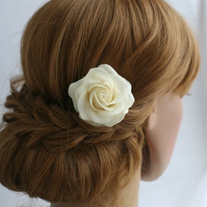 Ivory Wedding hair flower Bridal hair flower Rose hair flower Bridal hair clip Wedding hair clip Bridal accessories Wedding hair accessories