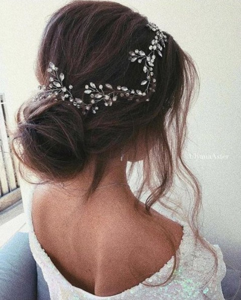 Crystal Wedding Hair Vine Crystal Bridal Hair Vine Crystal Etsy