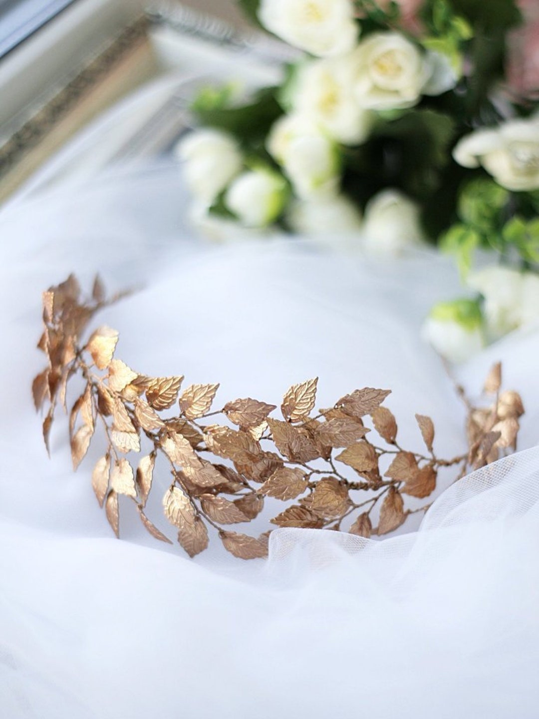 Rose Gold Leaf Hair Piece, Rose Gold Headpiece, Rose Gold Wedding Hair