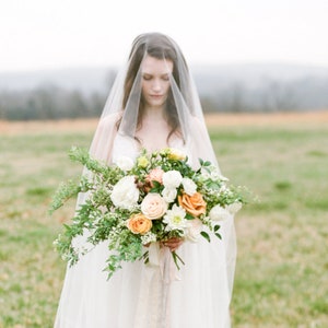 118&quot; Soft White Drop Cathedral veil Drop Wedding veil Bridal veil Soft veil Bridal accessories