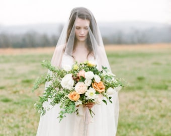 Soft White Cathedral Wedding Veil: 118&quot; Drop Bridal Veil