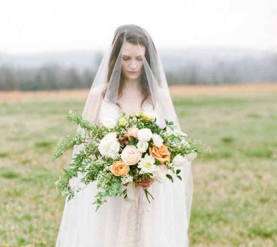 118” long white wedding bridal veil Ursumy Gorgeous Wedding Lace Veils Floral Long Cathedral  main image 2