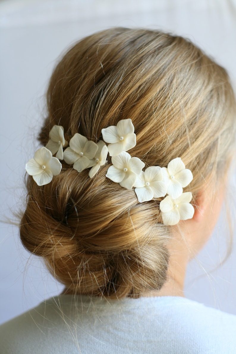 Hydrangea hair pin, Bridal hair pin, Wedding hair flower, Wedding hair pin, Bridal flower clip, Wedding flower clip Bridal hair accessories image 8