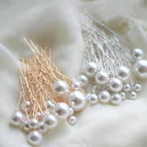 Large Pearl Hair Pins Pearl Wedding Hair Pins Pearl Bridal hair pins Wedding hair accessories Bridal hair accessories image 6