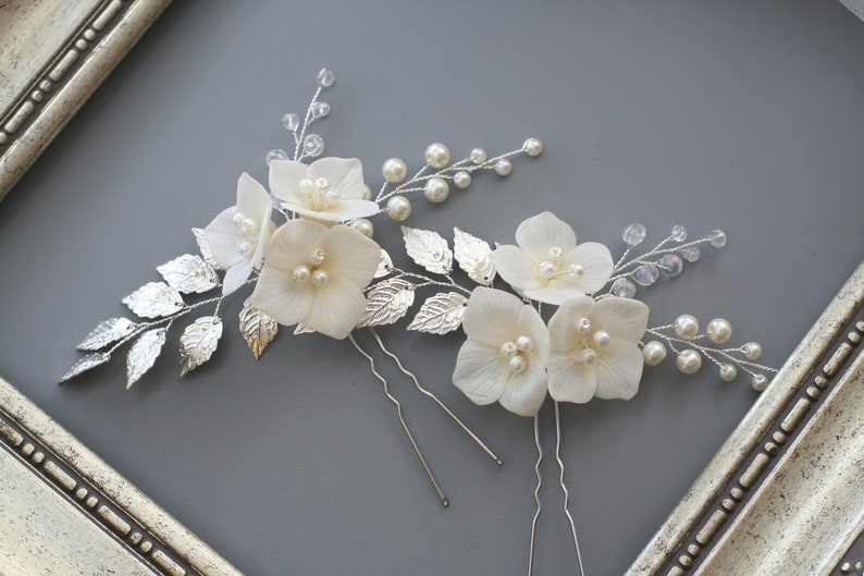 Blossom Hair Pin Hydrangea Flower Bridal Hair Pin Wedding Hair Etsy