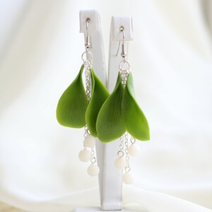 Clay Mistletoe earrings, Christmas earrings with berry, Mistletoe jewelry, Christmas gifts for her, Unique jewelry image 4