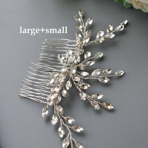 Crystal Wedding Hair Comb: Bridal Headpiece, Silver or Gold