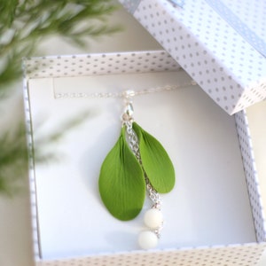 Clay Mistletoe earrings, Christmas earrings with berry, Mistletoe jewelry, Christmas gifts for her, Unique jewelry image 8