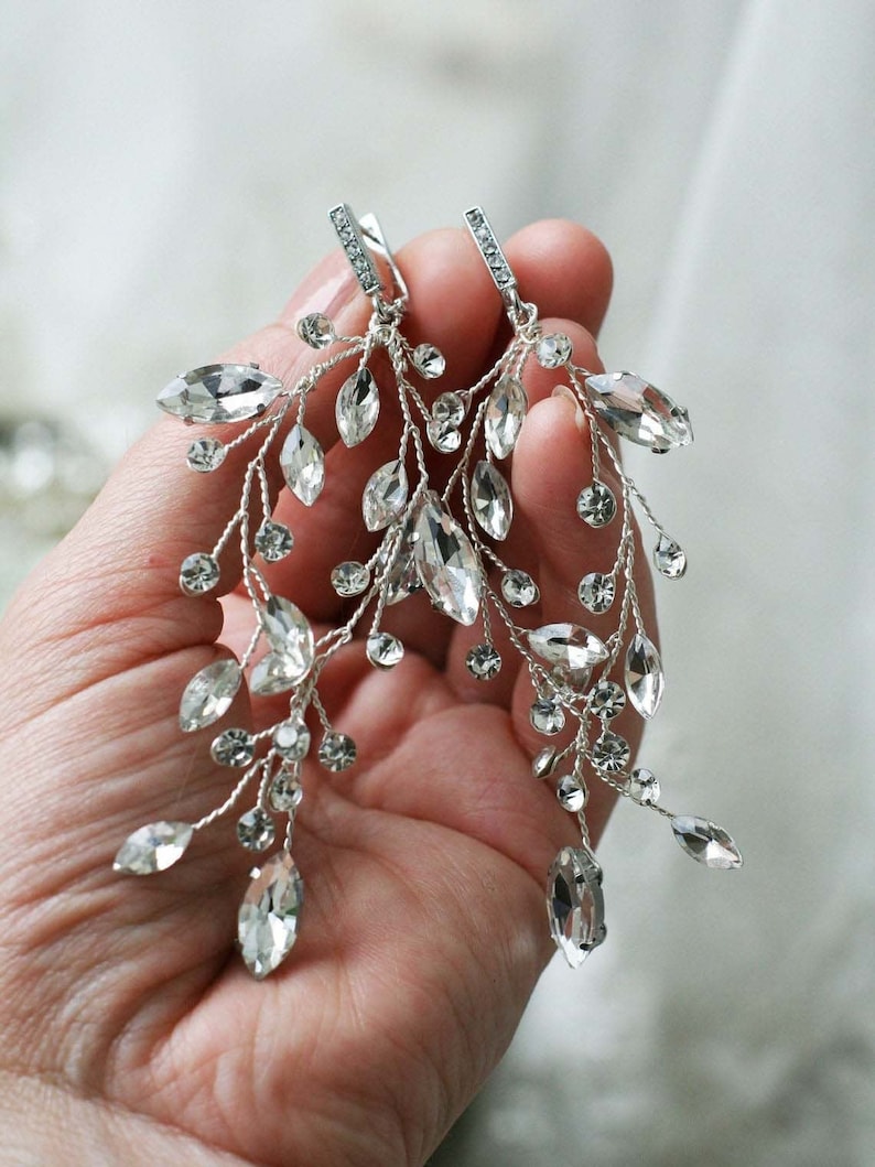 Crystal Chandelier Earrings Wedding Earrings Bridal Earrings Etsy