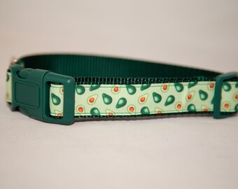 Avocado Dog Collar, Food Dog Collar, Funny Dog Collar, Washable Nylon Dog Collar