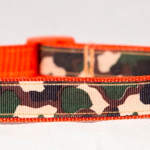 3/4" Camo on Orange Dog Collar