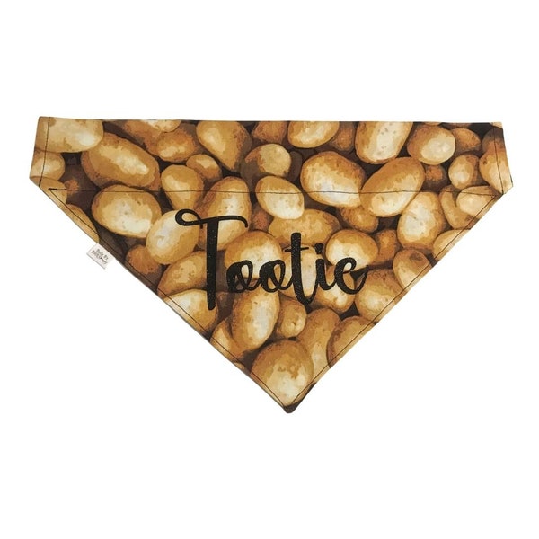 Potato Dog Bandana Over the Collar, Food Dog Bandana, Reversible Potato Dog Bandana,  Cute Dog Bandana, Potato Dog Accessories, Potato Dog,