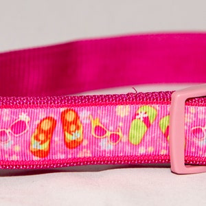 Flip Flop Dog Collar, Pink Flip Flop Dog Collar, Summer Dog Collar, Cute Dog Collar