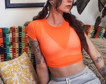 NEW COLOURS Basic Mesh Crop Tee Available in Many Colours