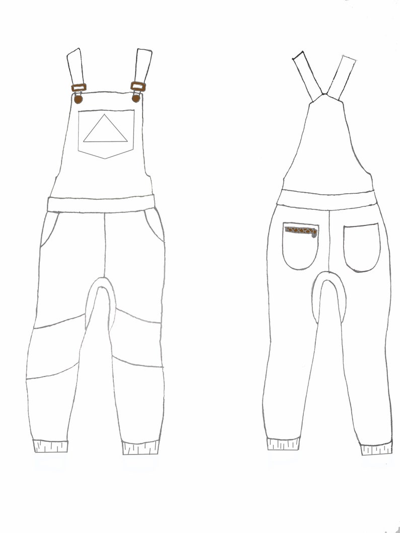 Sweatshirt Fleece or Other Fabric Custom Unisex Fit Drop Crotch Overalls image 6