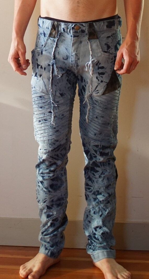 SUPER SALE Only Size SMALL Bleach Left Textured Denim or - Etsy