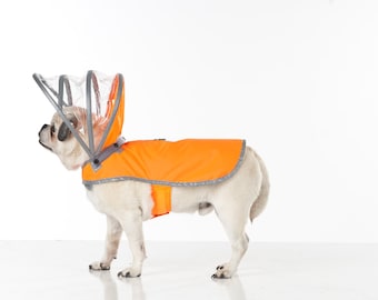 Dog Raincoat - Safety Orange - Lightning Line