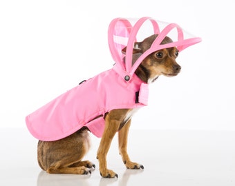 Dog Raincoat - Pink - Rainbow Line