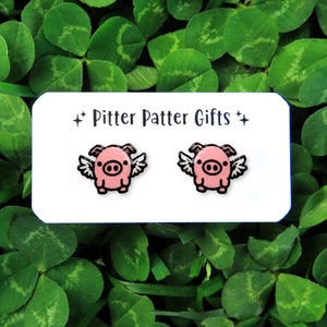 Flying Pig Earrings, When Pigs Fly, Cute Earrings