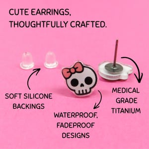 Pickle Earrings, Weird Quirky Earrings, Titanium Posts, Hypoallergenic Nickel Free image 2