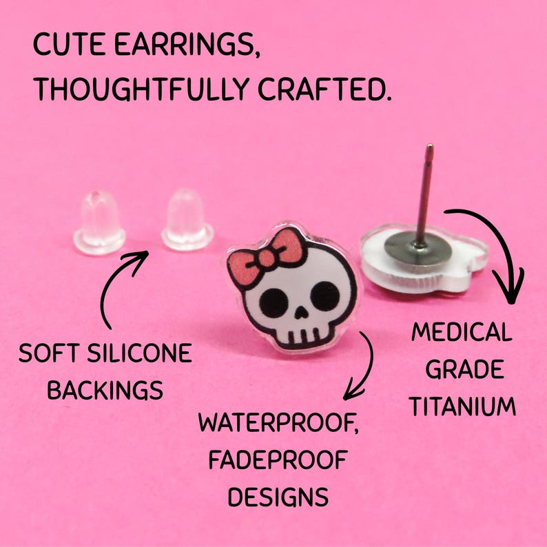 Pickle Earrings, Weird Quirky Earrings, Titanium Posts, Hypoallergenic Nickel Free image 2