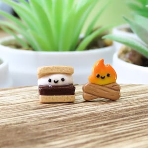 Smores Campfire Earrings | Camping Gift | Food Earrings Studs | Outdoorsy Gift | Nature Lovers Gift | Cute Earrings | Funny Earrings For Her