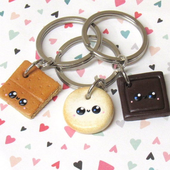 Friendship Keychains Food Charms Smores Best Friend Etsy