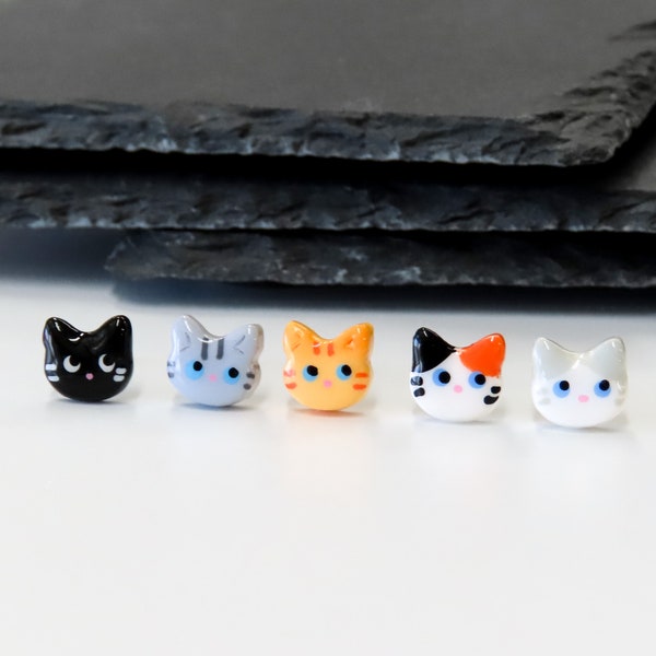 TINY Cat Earrings, Titanium Earrings, Cat Mom Gift, Cute Earrings, Stud Earrings, Cute Cat Studs, Hypoallergenic and Nickel Free