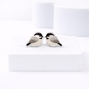 Chickadee Bird Earrings • Realistic Bird Studs for Nature Lovers • Gift for Bird Watcher • Lightweight Earrings with Titanium Posts