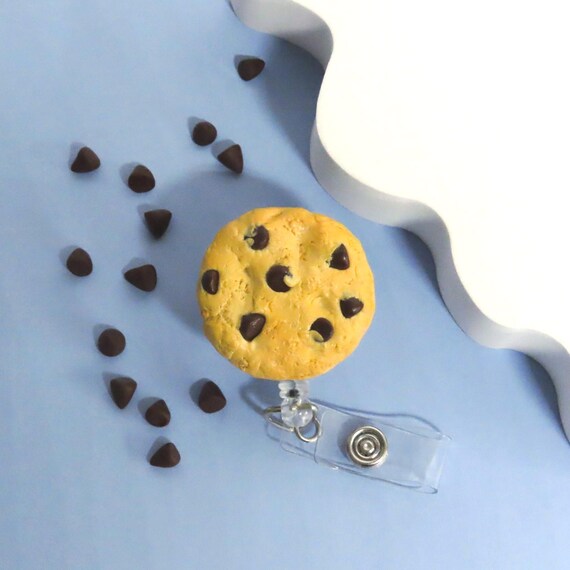 Chocolate Chip Cookie Badge Reel, Funny Nurse Gift, Realistic Clay Food Badge Reel