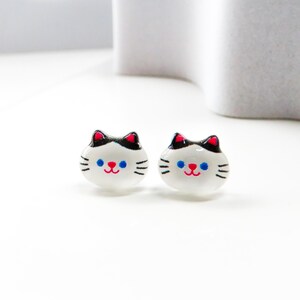 Kitty Cat Earrings | Happy Cat Earrings | Cute Earrings | Kawaii Cat Studs | 316L Surgical Stainless