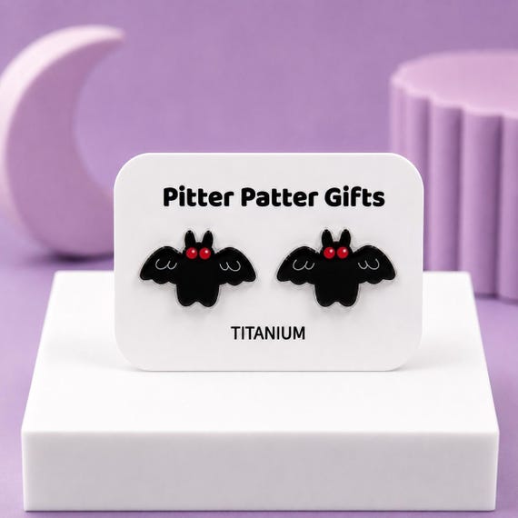 Mothman Earrings, Cryptid Earrings, Unique Earrings, Trendy Jewelry, Witchy Spooky Earrings