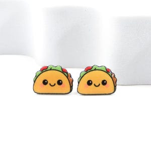 Kawaii Taco Earrings · Cute Food Studs · Taco Tuesday Jewelry · Small Gift for Her · Cute Earrings · Fun Earrings · Teacher Gift