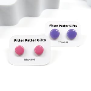 Simple Stud Earring Set, Clay Stud Pack, 2 Pairs, Hypoallergenic Titanium