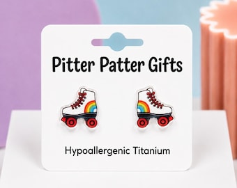Roller Skate Earrings • Skate Party Jewelry • Retro Rollerskates • 80s Party  • Roller Derby Earrings • Derby Girls Gift •