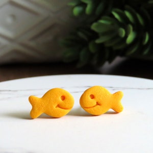 Goldfish Earrings | Quirky Earrings | Funny Earrings | Snack Food Earrings | Teacher Appreciation Gift | Foodie Gift | Goldfish Cracker