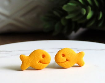 Goldfish Earrings | Quirky Earrings | Funny Earrings | Snack Food Earrings | Teacher Appreciation Gift | Foodie Gift | Goldfish Cracker