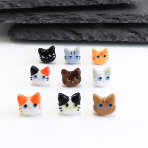 TINY Cat Earrings, Titanium Earrings, Cat Mom Gift, Cute Earrings, Stud Earrings, Cute Cat Studs, Hypoallergenic and Nickel Free