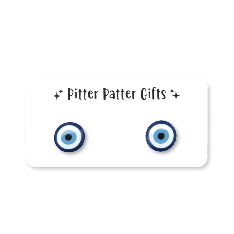 Black Enamel Evil Eye Door Knock Earrings