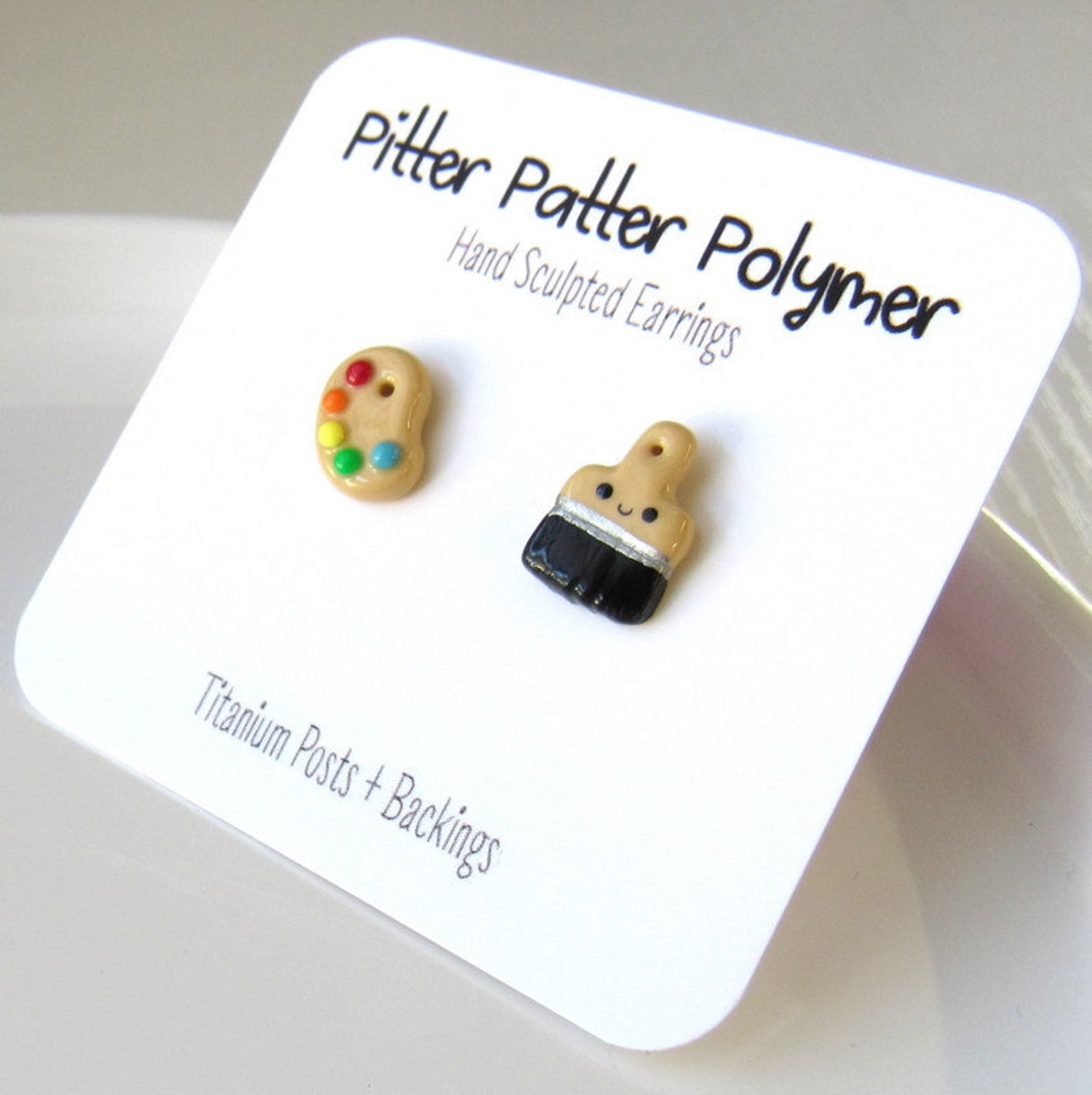 Paint Palette Earrings Paintbrush Earrings Artist Earrings Etsy