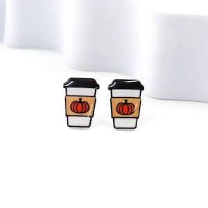 Pumpkin Spice Latte Earrings, Fall Earrings, PSL Earrings, Everything Pumpkin Season, Hypoallergenic, Fall Pumpkin Spice Gift